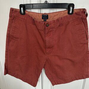 J Crew Shorts Men's 35 Red 8.5" Inseam Flat Front Gramercy Chino Denim Cotton